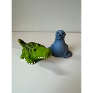 Fisher-Price Little People Gray Seal and Green Crocodile Alligator 2011